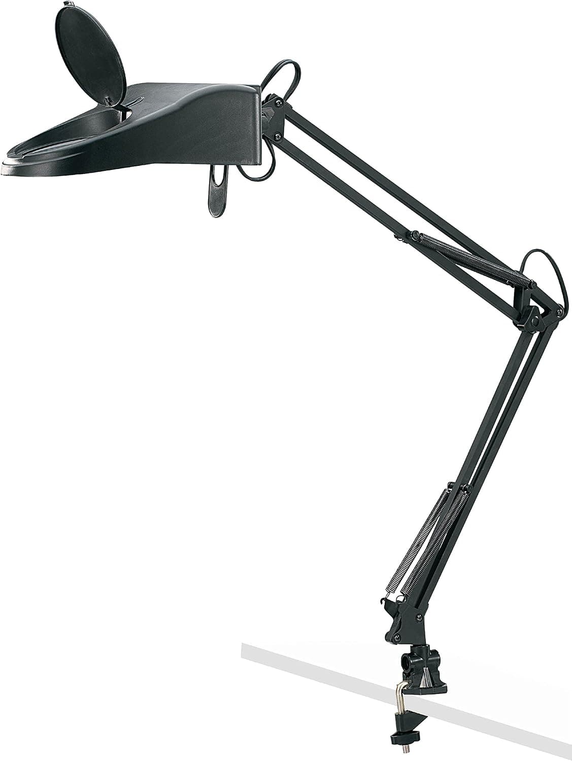 V-LIGHT Architect Style CFL Swing-Arm Magnifier Task Lamp with Clamp-On Base (VS100512BC)