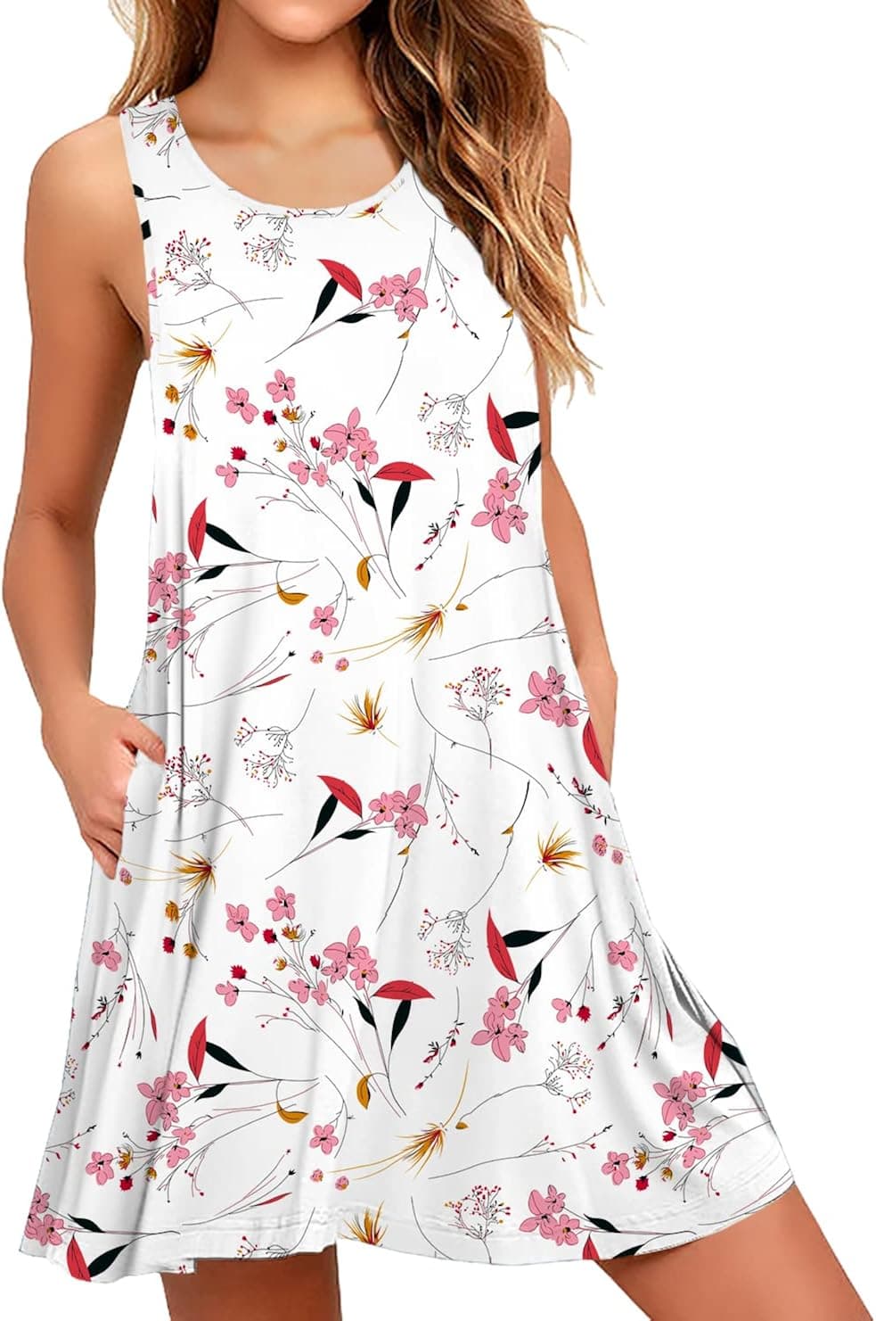 WEACZZY Women Summer Casual Swing T Shirt Dresses Beach Cover up Loose Dress