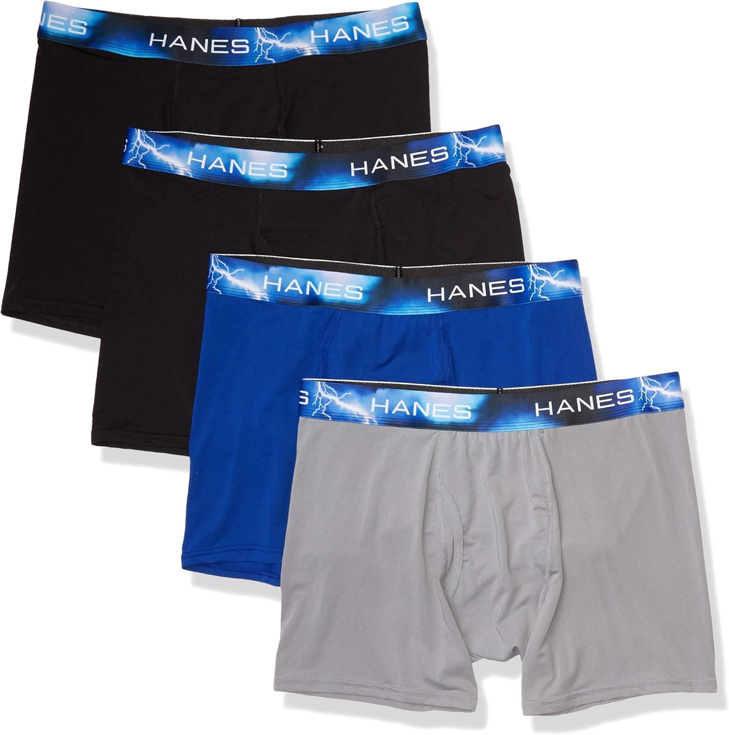 Hanes Ultimate Men's Sport X-Temp Ultra Lightweight Boxer Brief 4-Pack, Assortment 2, Large
