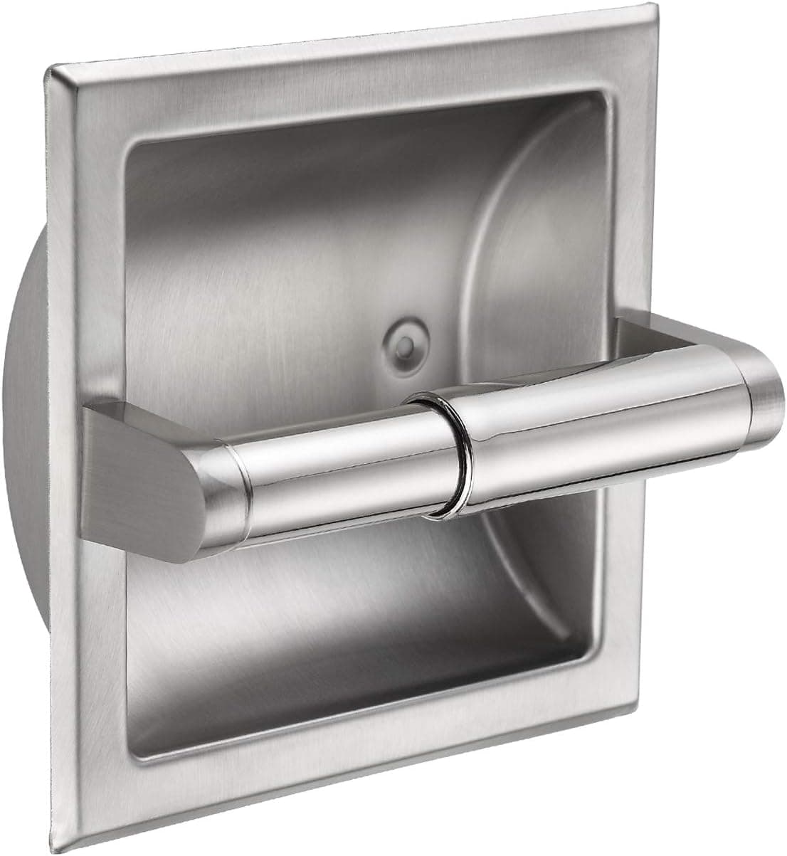 BVL Brushed Nickel Toilet Paper Holder, Bathroom Wall Mount Toilet Paper Holder Black - Rear Mounting Bracket Included, Toilet Paper roll Holder