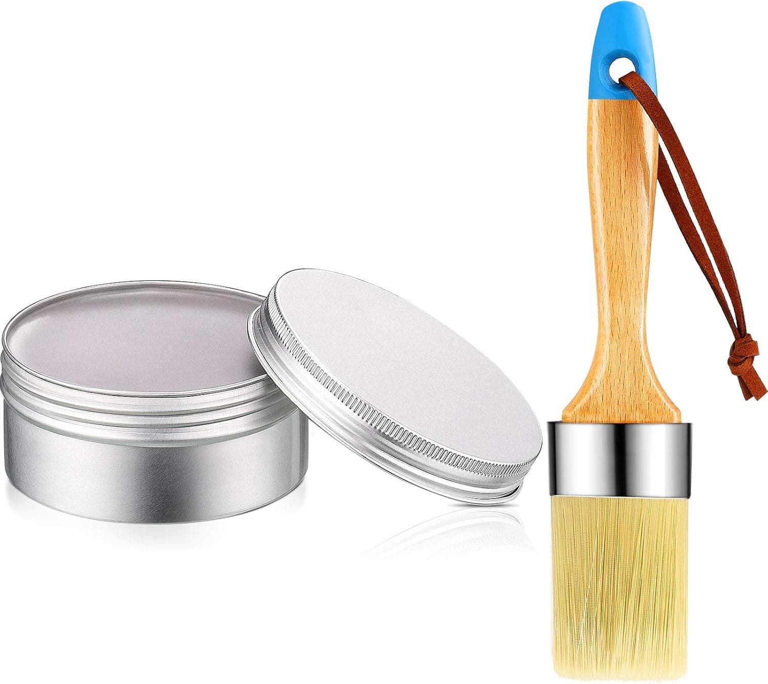 Finishing Wax Furniture Finishing Wax 7 oz Chalk Paint Sealing Wax with Chalk and Wax Paint Brush for Painting or Waxing Interior Furniture, Cabinets, Walls, Home Decor Accessories (Gray)