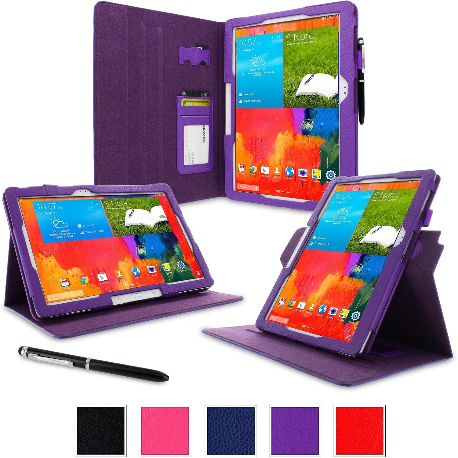 rooCASE Samsung Galaxy Note PRO & Tab PRO 12.2 Case - Dual View Multi-Angle Stand 12.2-Inch 12.2" Tablet Case - PURPLE (With Auto Wake/Sleep Cover)