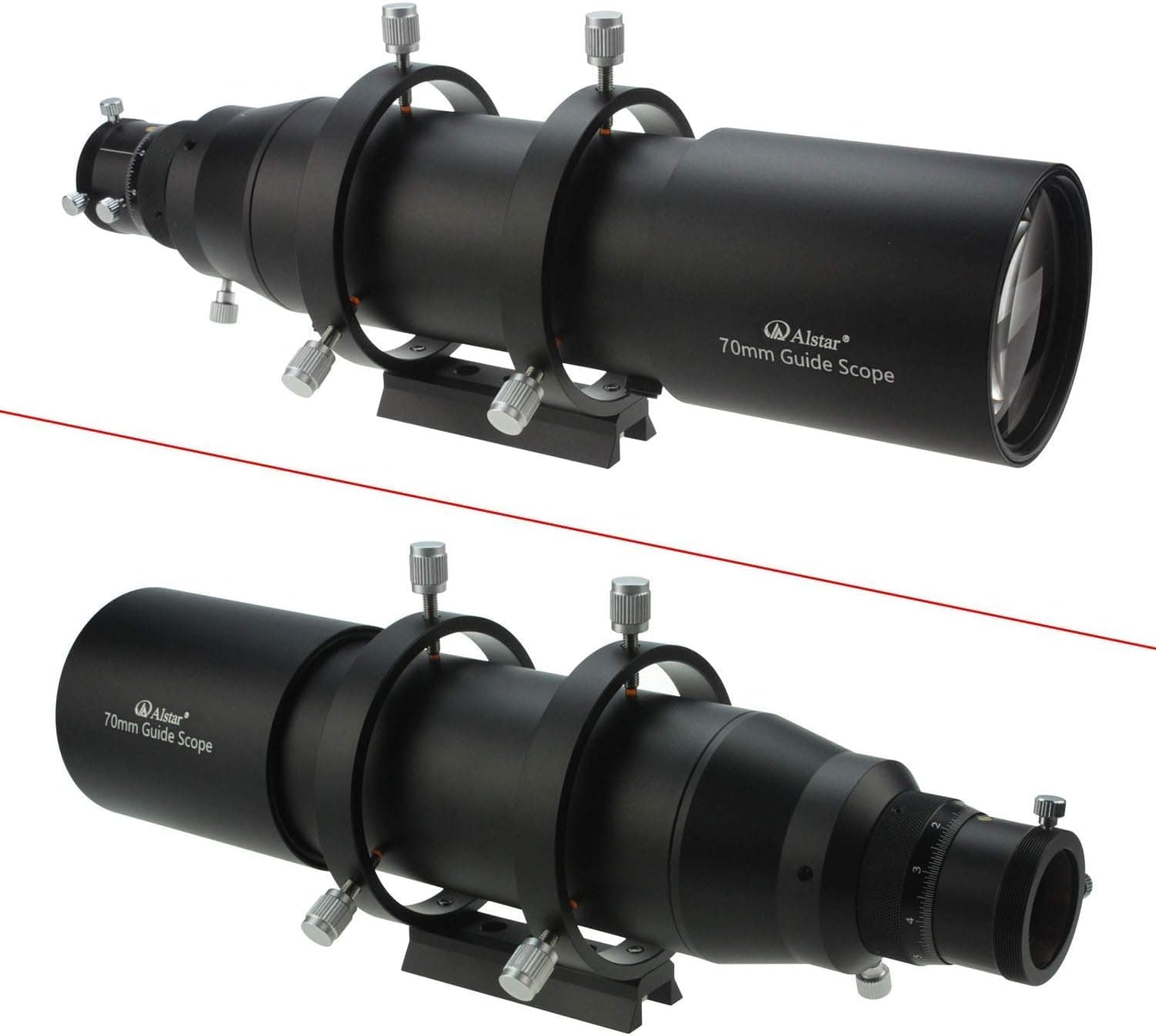 Alstar 70mm Compact Deluxe Finder & Guidescope Kit with 1.25" Double Helical Focuser - Guiding with The Mini-Guide Scope: So Astrophotography is Easier and Less Equipment