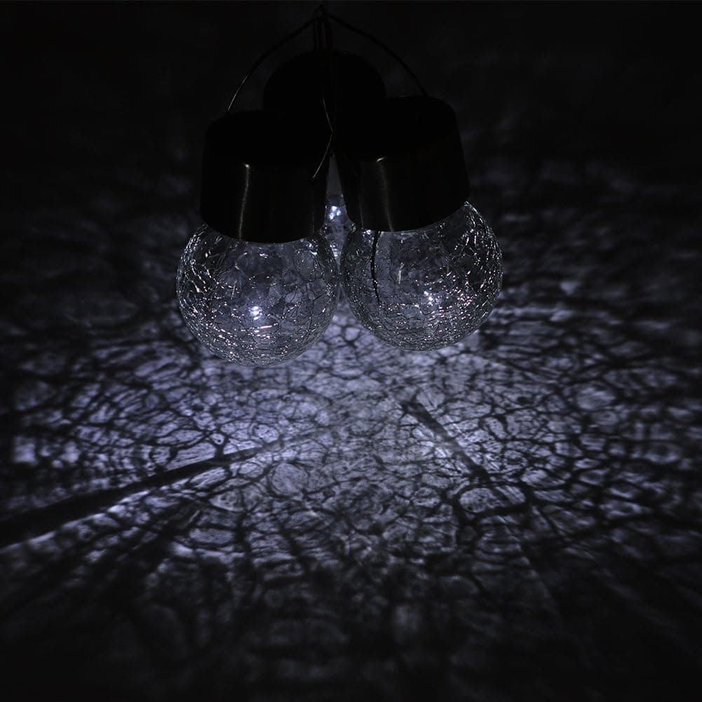 Solar Pathway Globe Light，3PACK Crackle Glass Globe Solar Lights for Balcony, courtyard