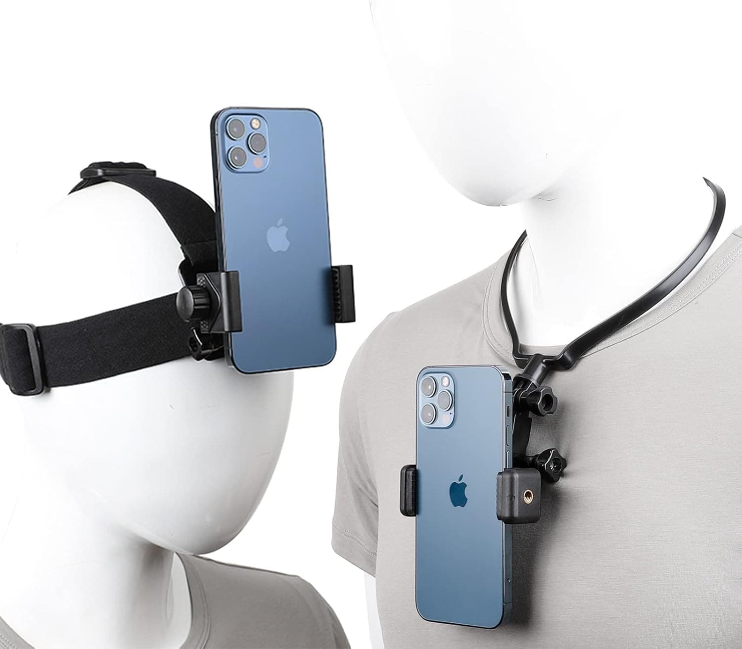Pellking POV/Vlog Smartphone Head Strap Mount Selfie Neck Holder Mount Kit,Compatible with iPhone Samsung Smartphones,Hero 9, 8, 7, 6, 5, 4, 3, 2, 1, DJI Osmo Action…