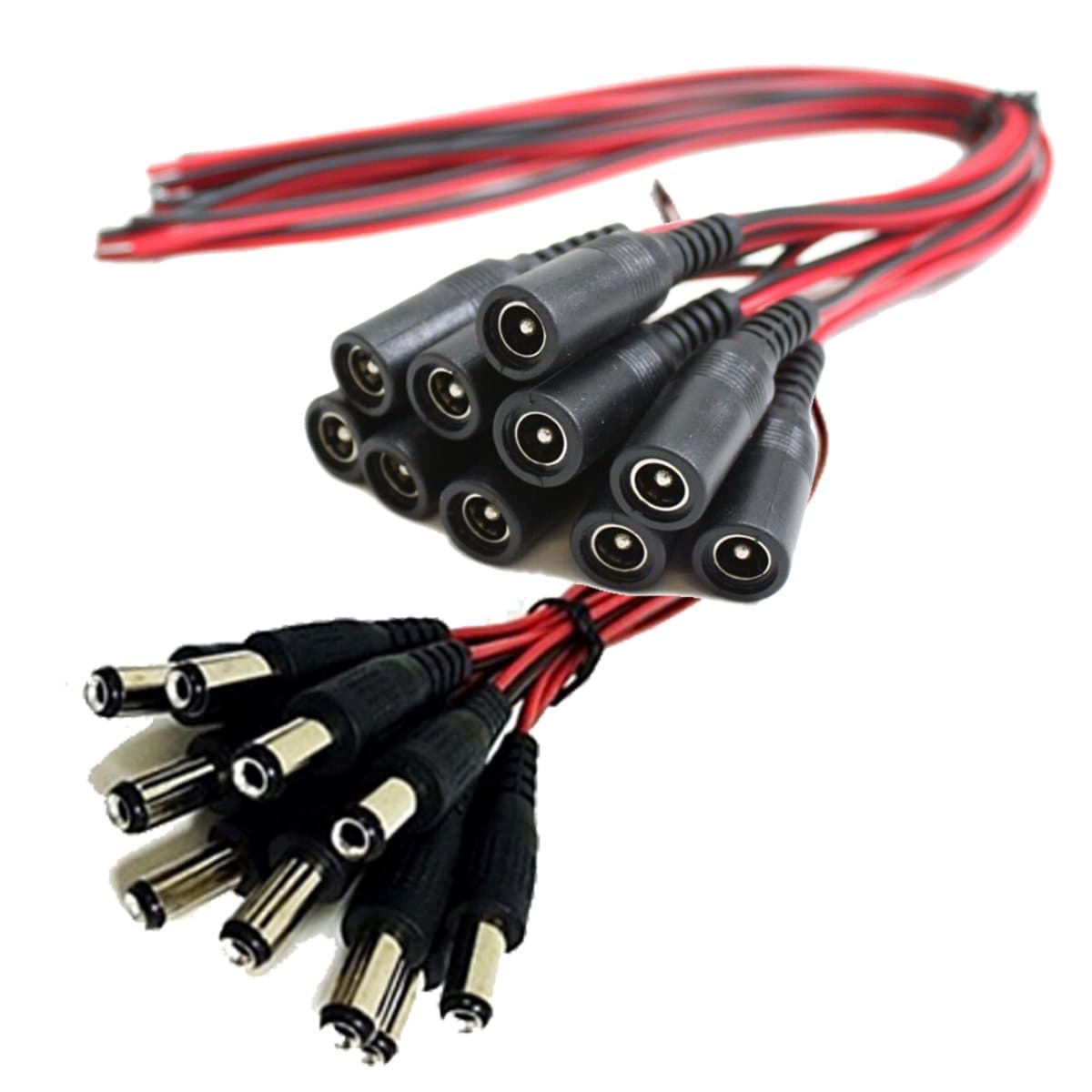 10pairs (10 Male 10 Female)30CM DC Power Pigtails Adaptor CCTV DVR Camera Lead Plug 3528 5050 Strip DC Connector Pigtail Cable (10 Pairs(10Male +10Female))