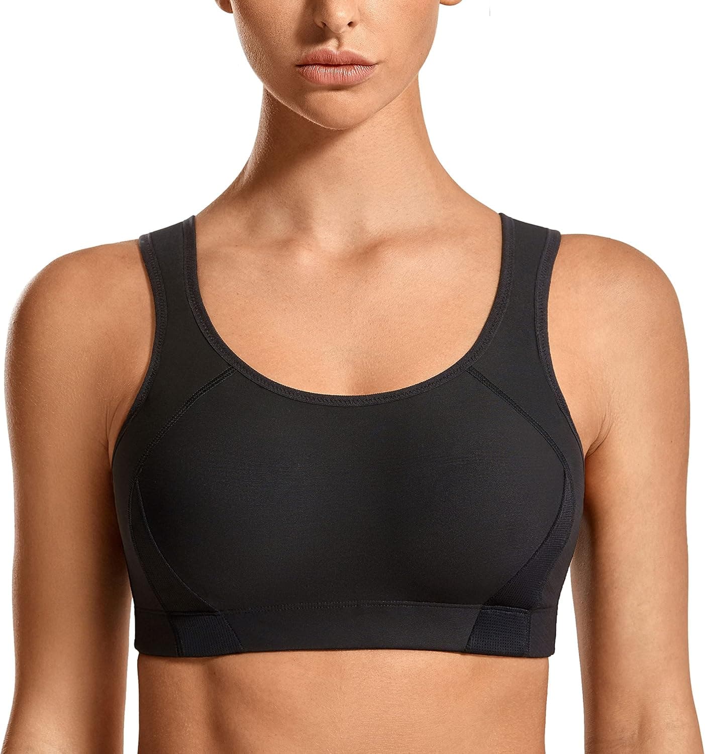 SYROKAN Full Coverage Sports Bras for Women High Impact Support Padded Bounce Control Wireless Plus Size Bras