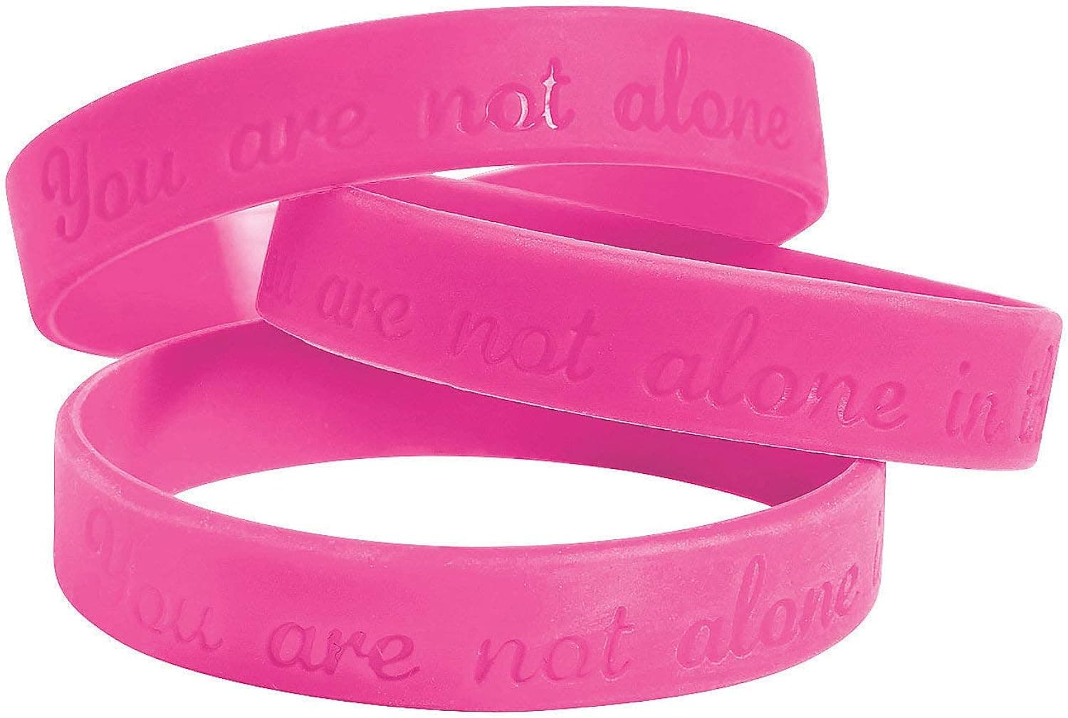 You are Not Alone in This Pink Bracelets (Set of 12)