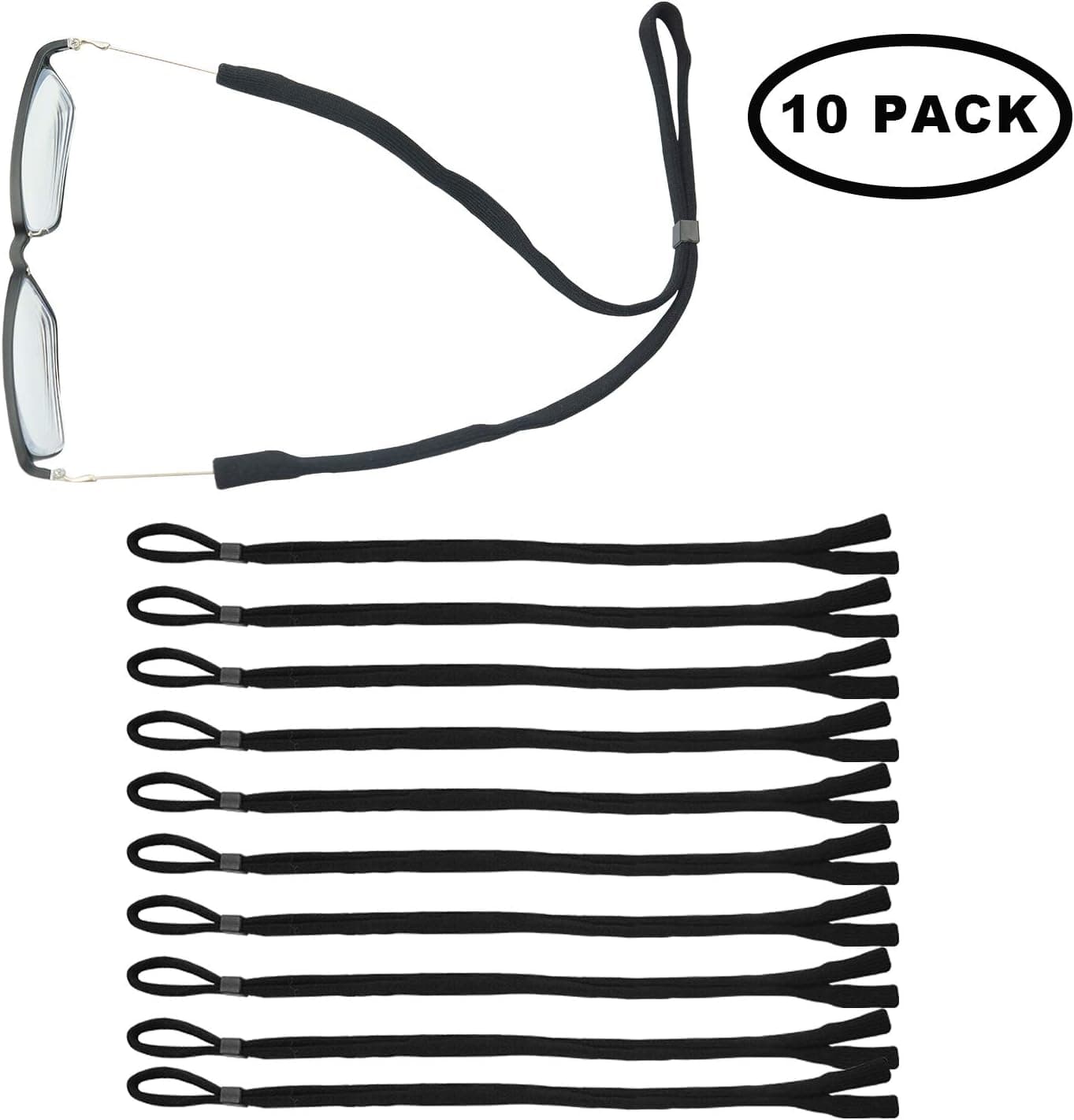 Sumotia Eyewear Retainer Adjustable Sunglass Strap Sports Eyeglasses Holder Lanyard （10 pack)