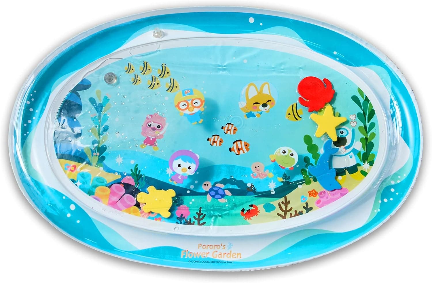 Arakhan NAI-B Tummy Time Pororo Water Play Mat, Inflatable Watermat for Baby, Infant, and Toddler, Babies Love Pororo Shape Splashin Kids Pad with Aquarium Fish Tank