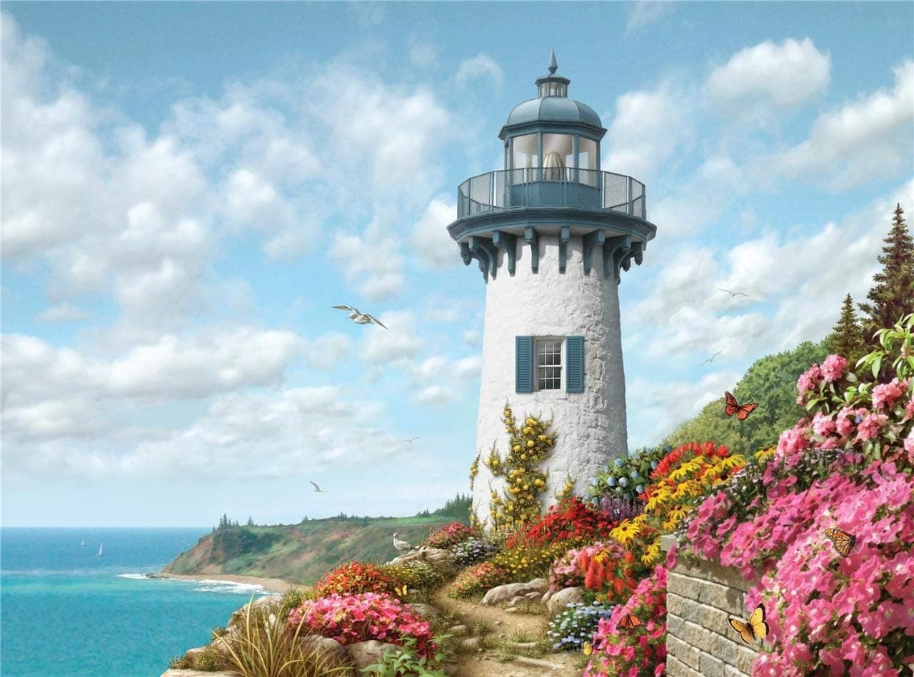 Jigsaw Puzzle 1000 Piece for Adult & Kid - Educational Toy Game Gift Artwork Harbor Head Lighthouse