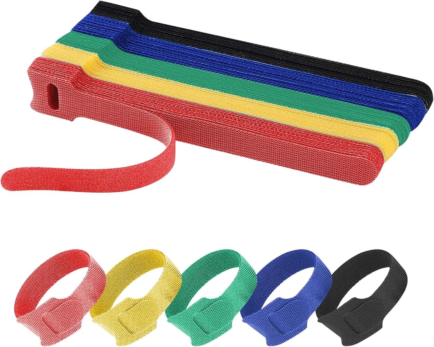 MJIYA Reusable Cord Organizer Keeper Holder, Fastening Cable Ties Straps for Earbud Headphones Phones Electronics Electrical Computer PC Wire wrap Management