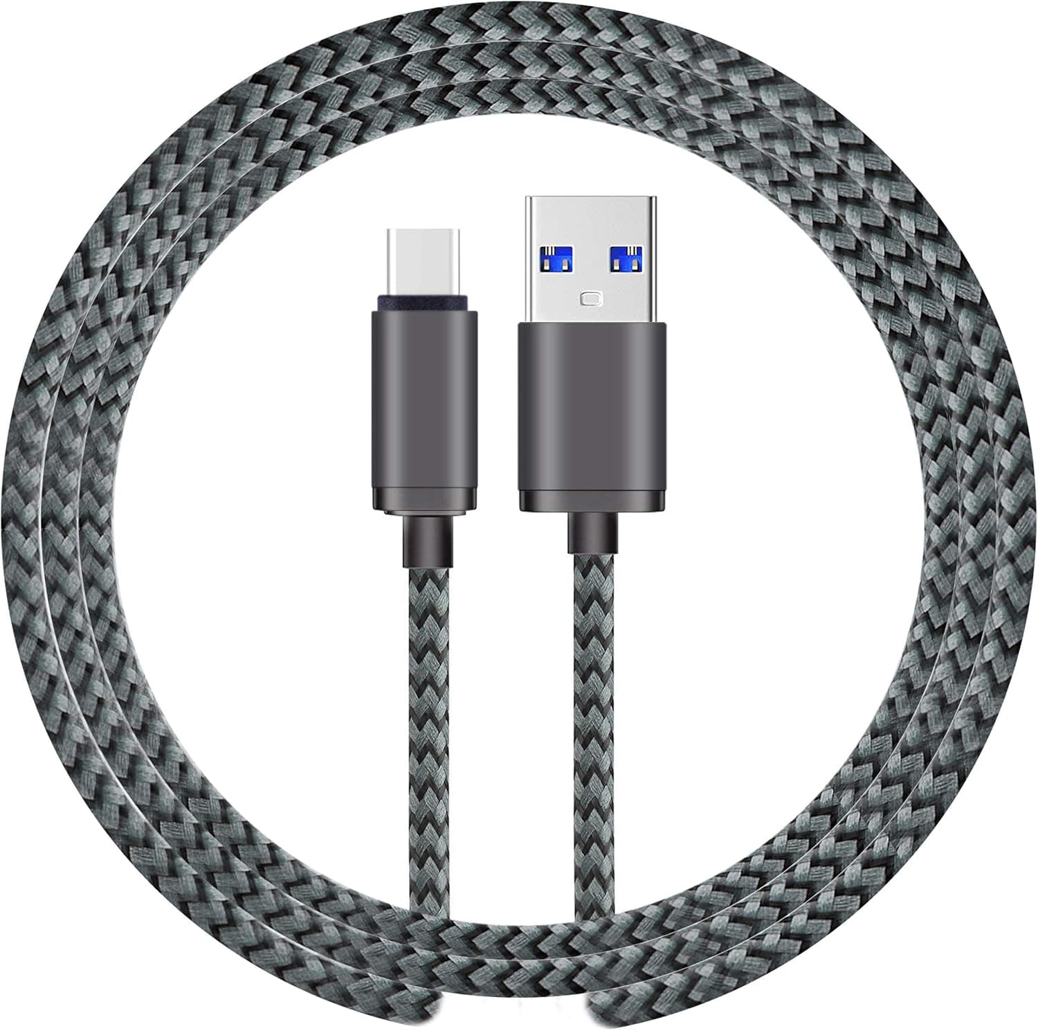 USB Type C Cable 3.0 6Ft by Ailun Fast Speed Type C 3.0 to USB A 3.0 Sync Charging Nylon Braided Cable for More Smartphone Tablets Greyblack