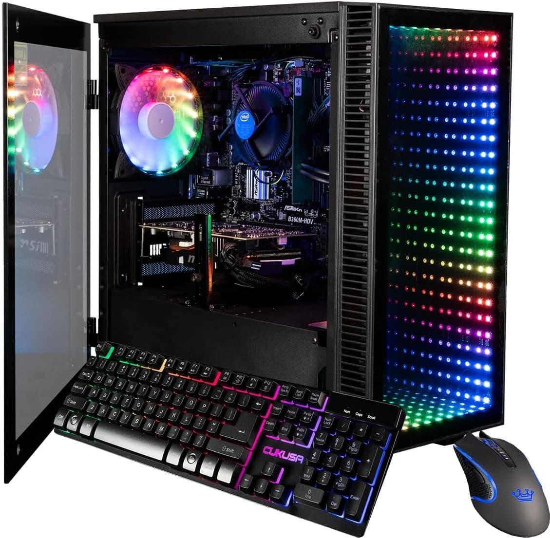 CUK Continuum Micro Gamer PC (Intel Core i3-10100, 32GB RAM, 512GB NVMe SSD + 2TB HDD, NVIDIA GeForce GTX 1650 4GB, 600W PSU, AC WiFi, Windows 11 Home) Gaming Desktop Computer