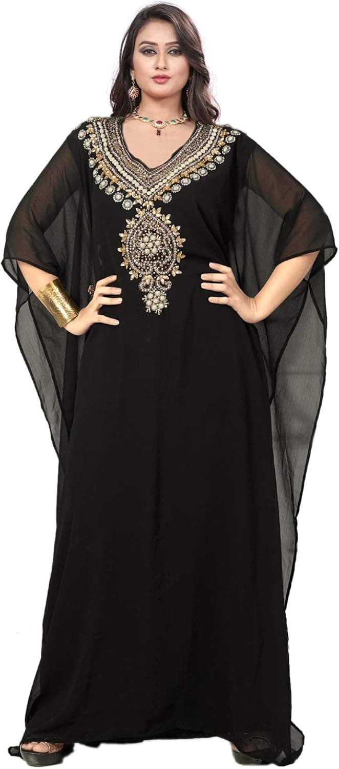 KoC Women wear Dubai Kaftan Farasha Caftan Long Maxi Dress Abaya Top - Free Size