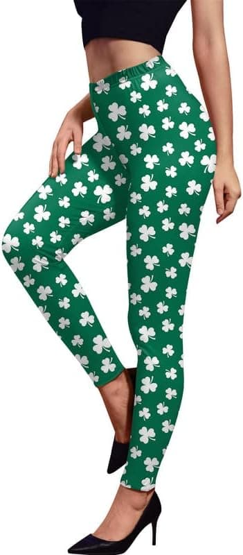 Spadehill Women's St. Patrick's Day Irish Green Shamrock Leggings