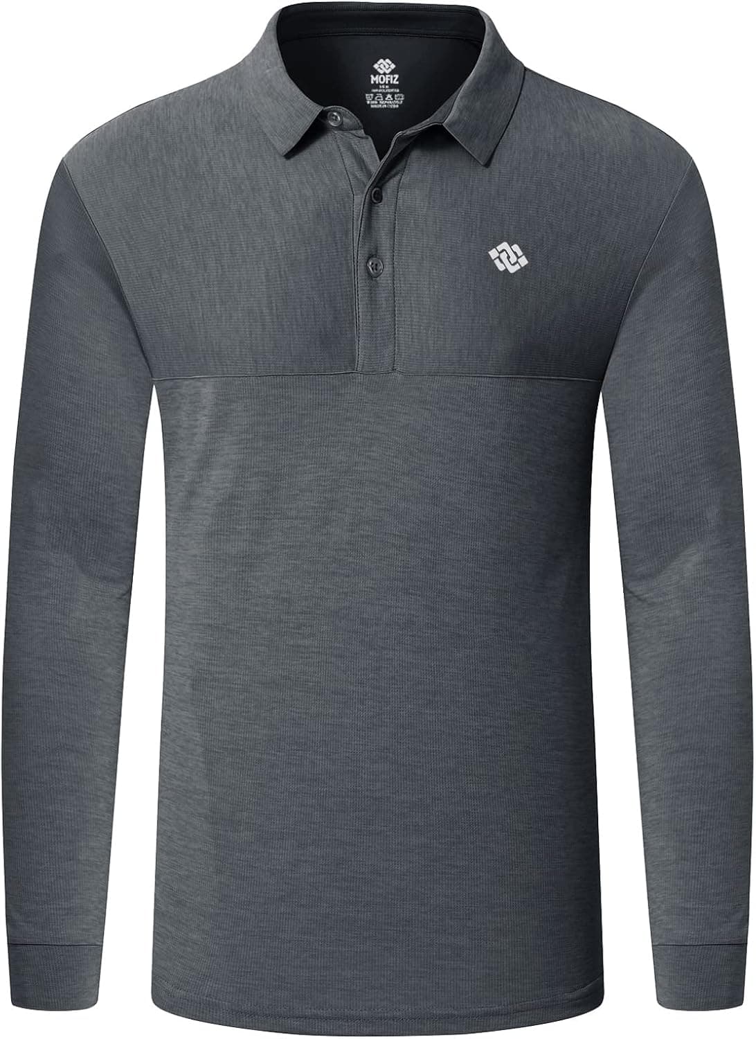MoFiz Men's Golf Polo Shirts Long Sleeve UPF 50+ Sun Protection Quick Dry Moisture Wicking Sports Hiking Button Pullover