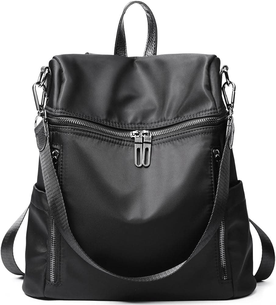 Women Backpack Purse Canvas Fashion Designer Ladies Travel Shoulder Bag Black