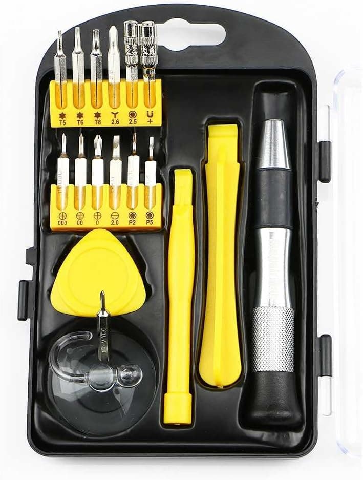 17-in-1 Portable Repair Tool Kit for iPhone , MacBook , iMac , and other Electronics - Magnetized Driver Handle and Bits