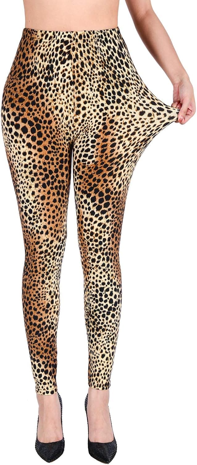 Mad Ink Leopard Snakeskin Ultra Soft Elastic Leggings Fashion Pattern High Waisted Tights for Women