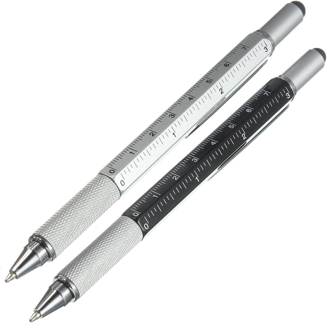 6 in 1 Metal Multitool Pen Handy Screwdriver Ruler Spirit Level