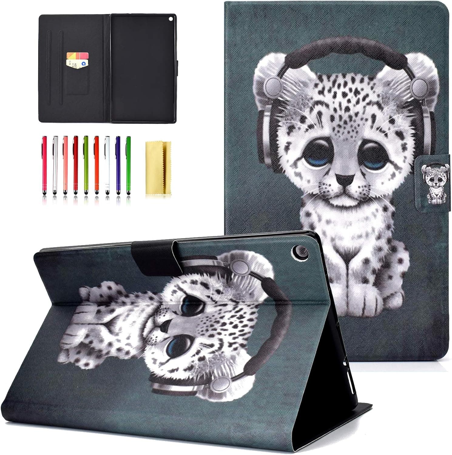 HD 10 Case,LittleMax(TM) [Cards Holder] Ultra Slim Lightweight Thin PU Leather Stand Flip Case Cover with Auto Sleep/Wake for Amazon Kindle Fire HD 10.1" 2017 Release -3 Sloth