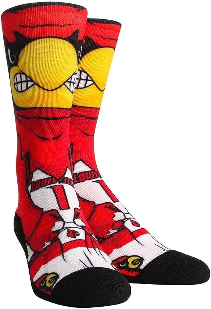 NCAA Super Premium College Fan Socks (L/XL, Louisville Cardinals - Mascot)