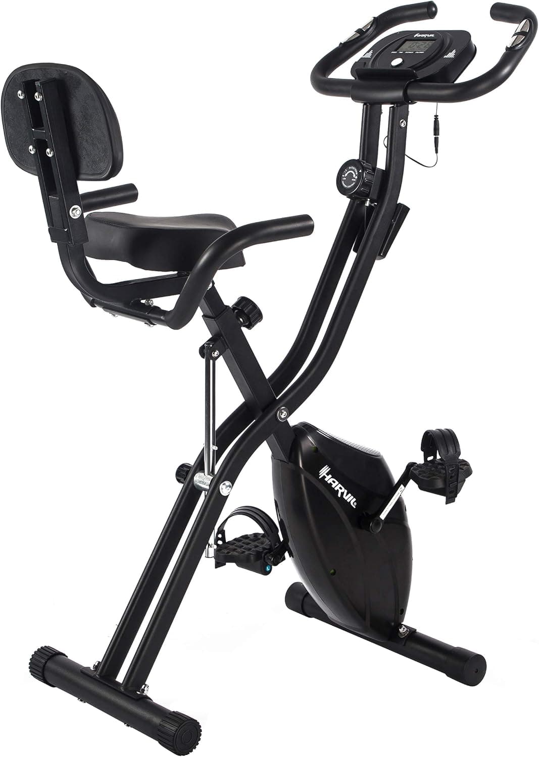 Harvil Foldable Magnetic Exercise Bike with 10-Level Adjustable Magnetic Resistance and Pulse Rate Sensors