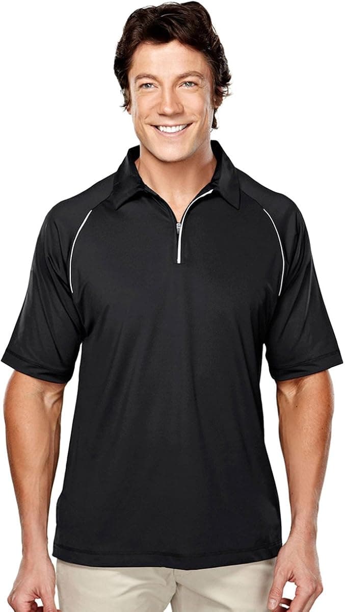 Tri-Mountain Gold StretchFit Jersey Zip Polo. 409 Huntington