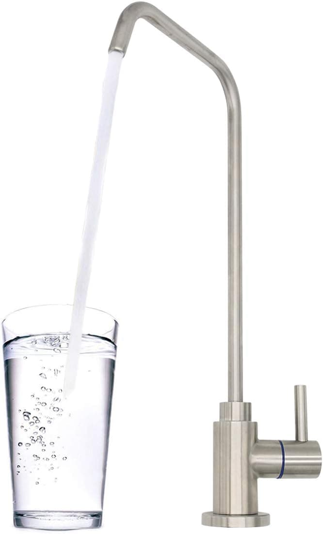 HAPHID Drinking Water Faucet 100% Lead-Free 7-Shaped RO Faucet Fits Water Filter or Reverse Osmosis System in Non-Air Gap, Stainless Steel 304 Body Brushed Finish