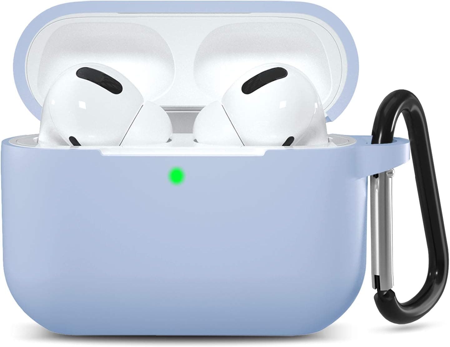 GEAK Compatible with AirPods Pro Case Cover, [Front LED Visible] Silicone Protective Case for AirPods Pro 2019, Lilac