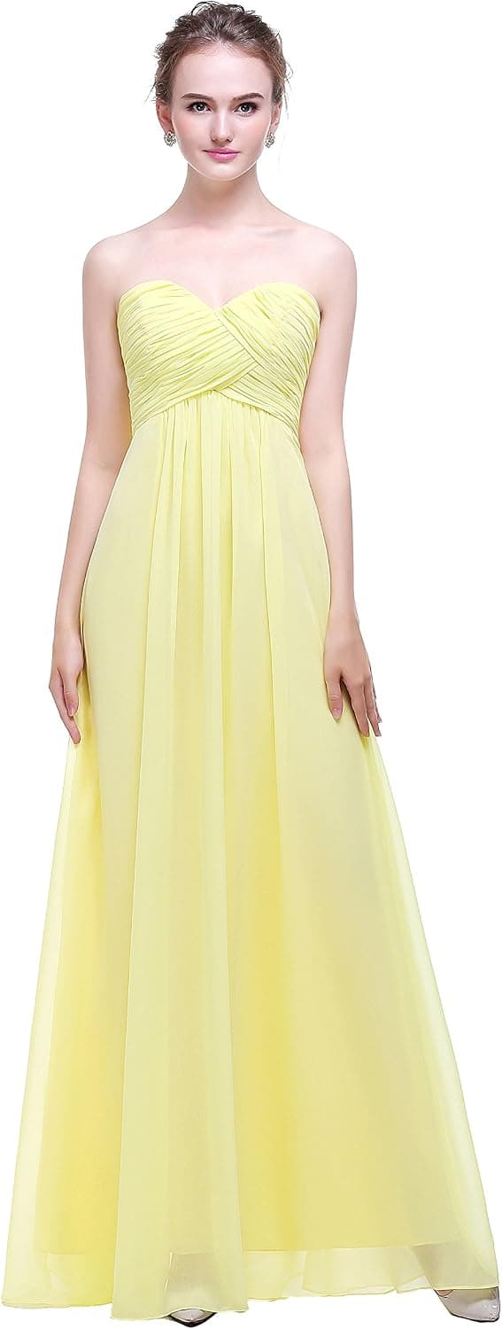 esvor Sweetheart Chiffon Party Prom Bridesmaid Dress Long Evening Gown