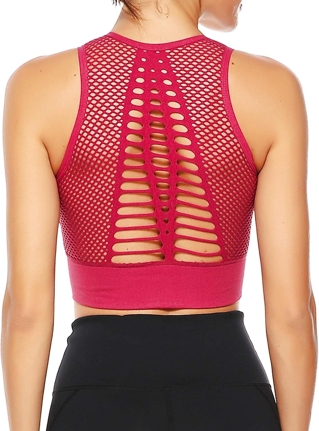 SEASUM Women's Longline Sport Bra Seamless Yoga Crop Top Medium-Low Support Workout Bra