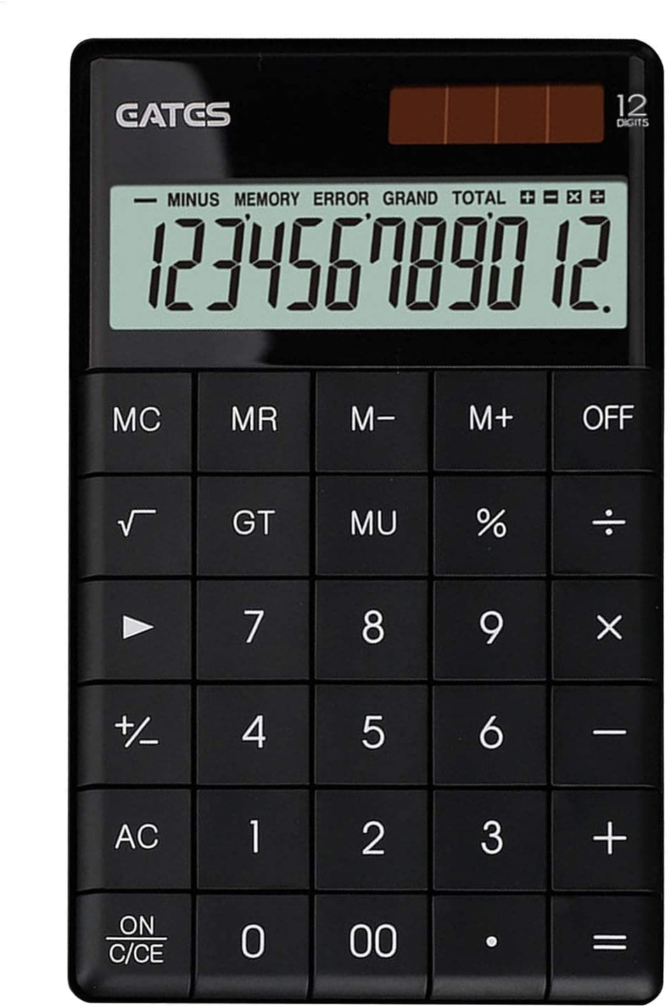 Calculator, ONXE Standard Function Electronics Desktop Calculators, Solar Dual Power, Big Button and 12 Digit Bold Font Large LCD Display, Handheld for Daily and Basic Office (Black)