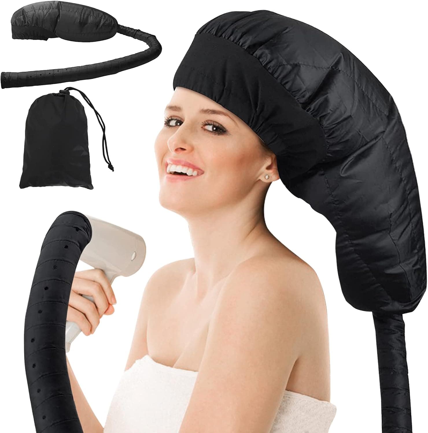 Bonnet Hood Hair Dryer Attachment: Blow Dryer Cap Bonnet,Hair Dryer Cap for Hand Blow Dryer,Easy to Use Natural Curls with Textured Hair Care Styling for Quick Drying