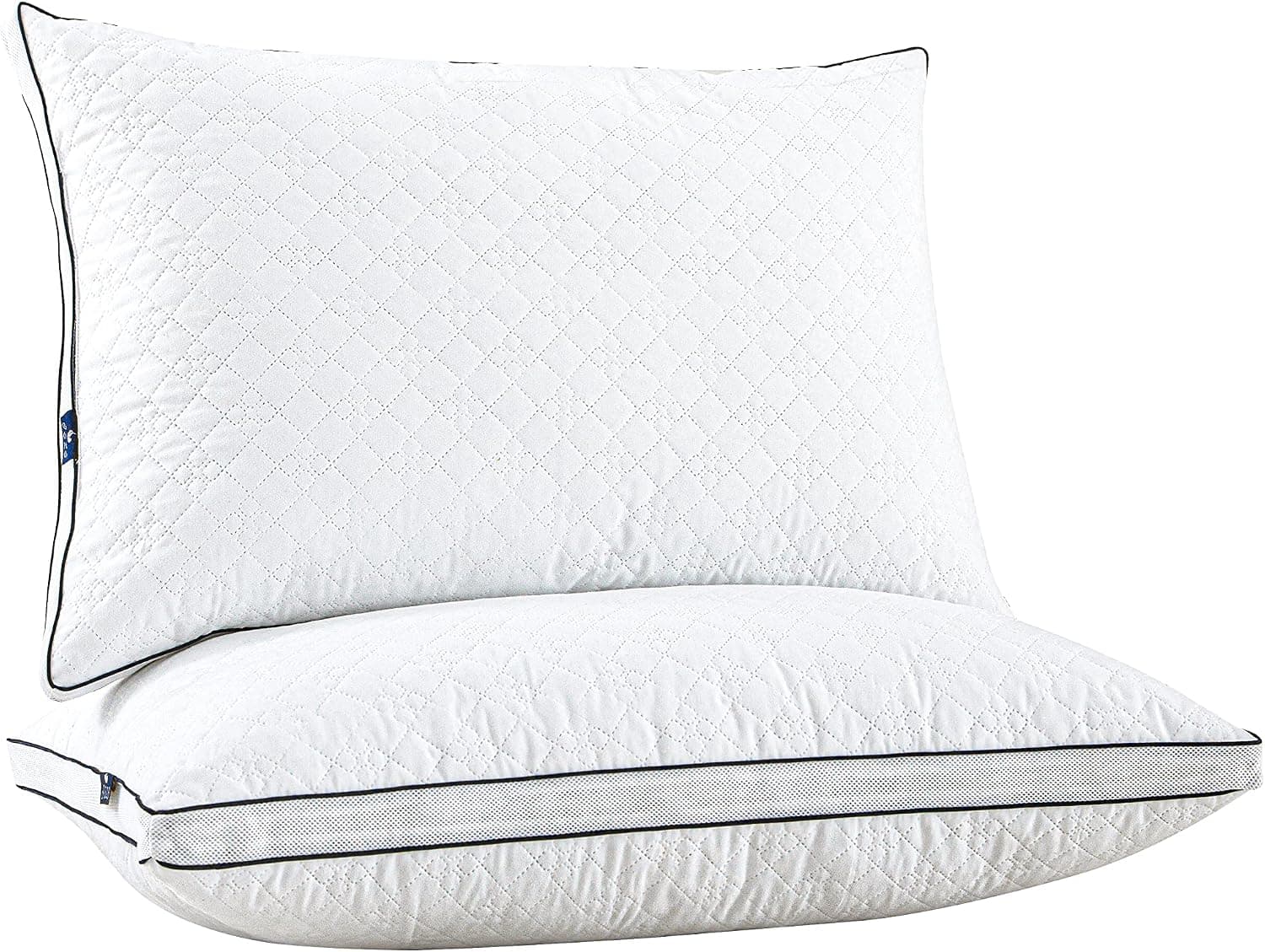 JSWF Premium Bed Pillows for Sleeping Queen Size Standard Pillows Set of 2Pack Alternative Filling Soft Gusseted Pillow for Side Stomach Back Sleepers，Queen