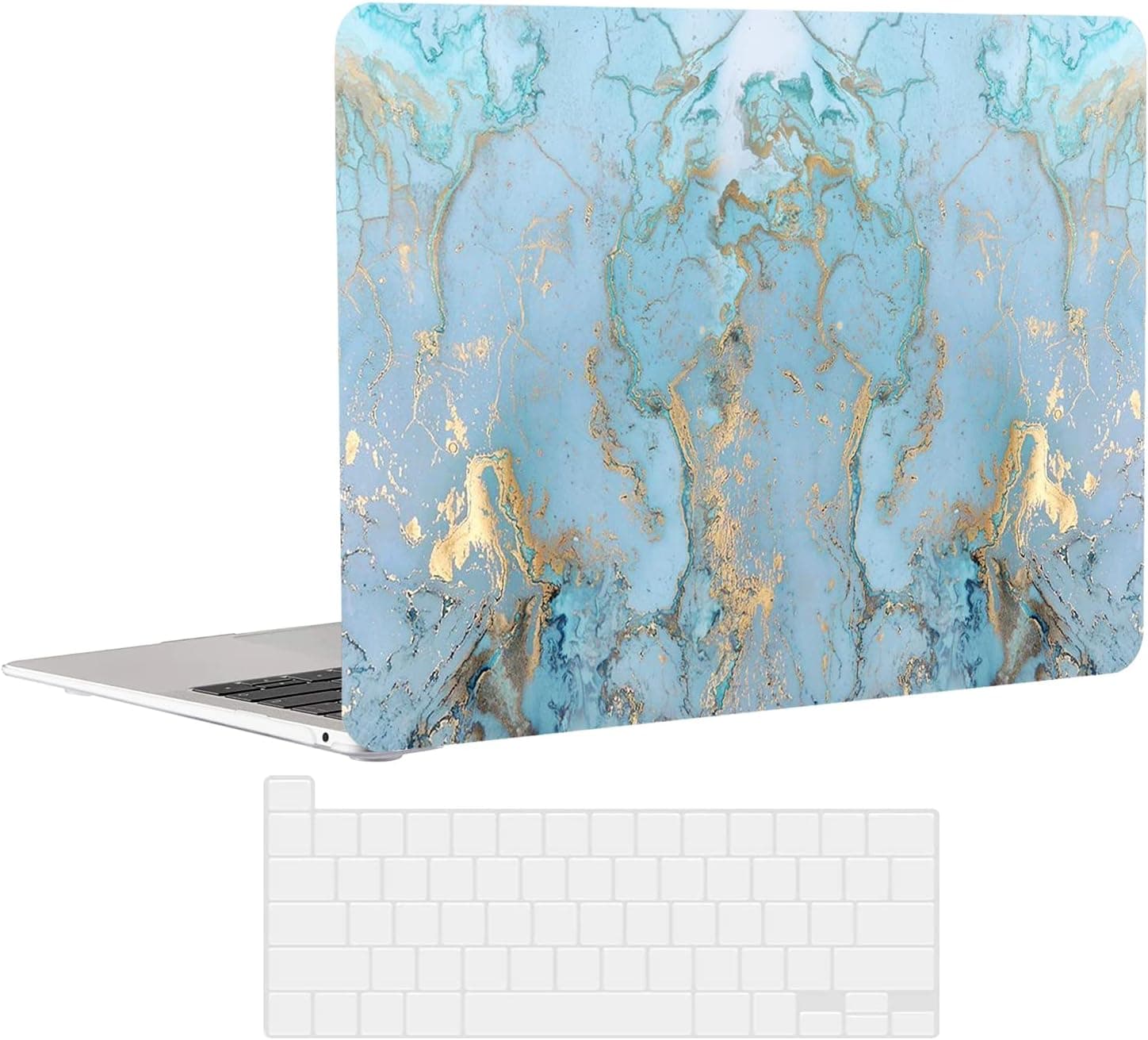 EkuaBot Blue Marble MacBook Pro 13 inch Case & Transparent Keyboard Cover(A2338 M1/A2289/A2251, 2020 Release), Matt Clear Hard Shell Case Only Compatible Newest MacBook Pro 13.3