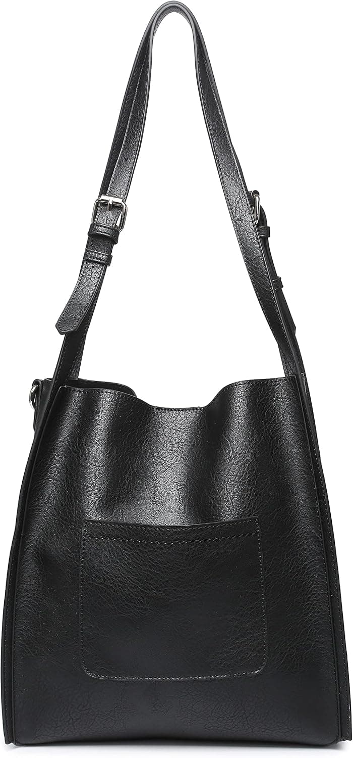 seOSTO Medium Crossbody Bag, Multifunctional Triple Zip Pocket Leather Crossbody Bag for Women