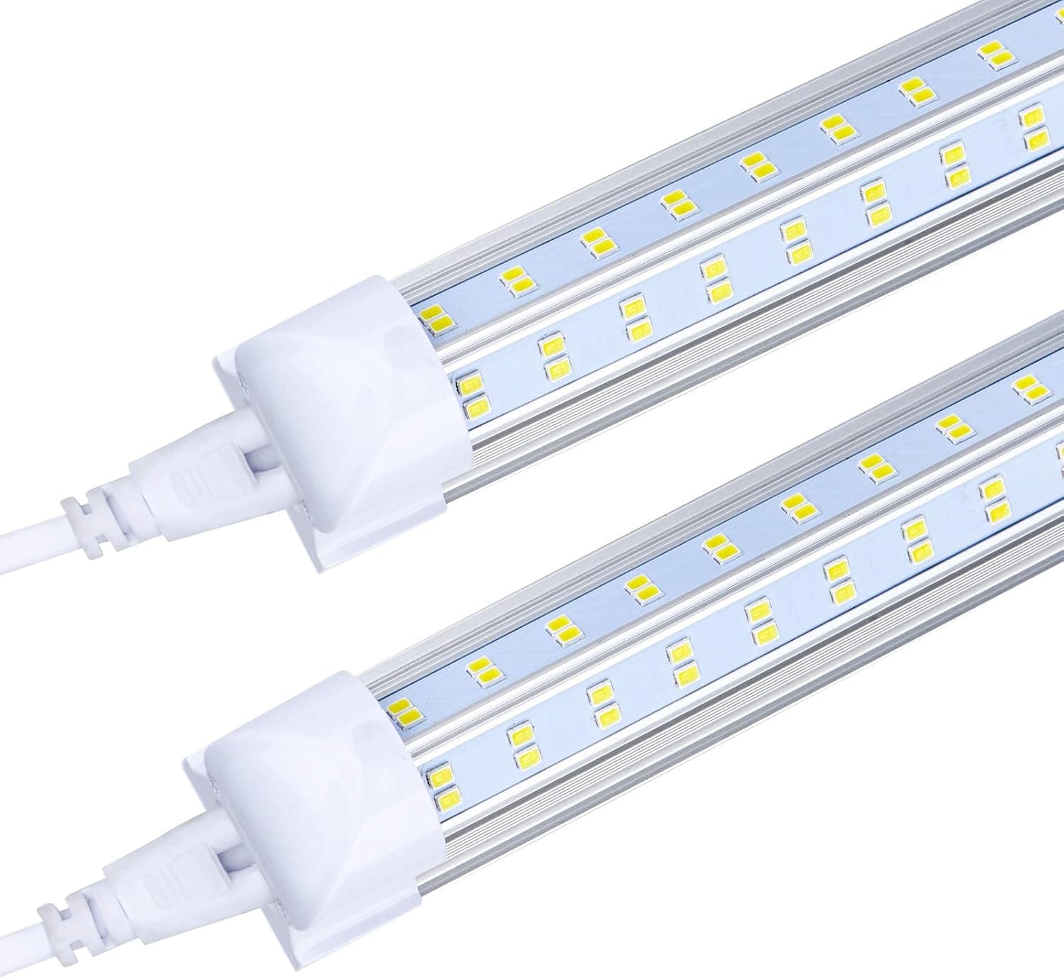 FTUBET 20Pack 8ft LED Shop Light Fixture,120w 13000 Lumens 6000K Cool White,High Output Tube Light,4 Rows V Shape T8 Integrated 8 Foot Led Bulbs for Cooler,Garage,Warehouse,Built-in ON/Off Switch