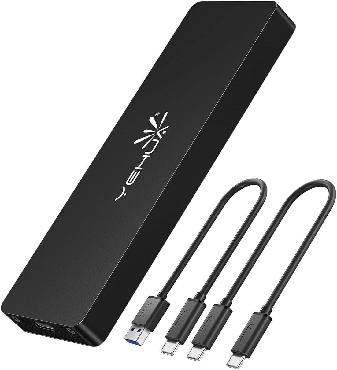 YEHUA M.2 SSD NVME Enclosure USB 3.1 Gen 2 10Gbps and 6Gbps SATA NGFF Adapter to NVME PCI-e M-Key(B+M Key) External Solid State Drive Support UASP for SSD Size 2230/2242/2260/2280
