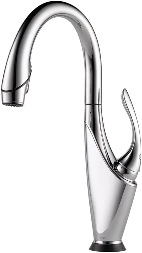Brizo 64355LF-PC Vuelo Pullout Spray Single Handle Kitchen Faucet with Smart Touch Technology, Chrome