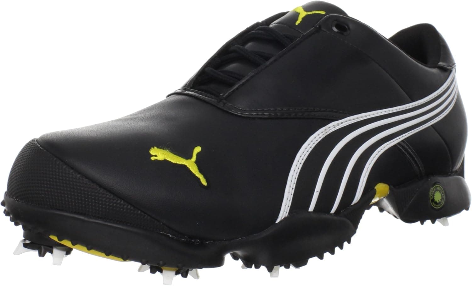 PUMA Men's JIGG Wide-M, Black/White/Cyber Yellow, 11.5 D US