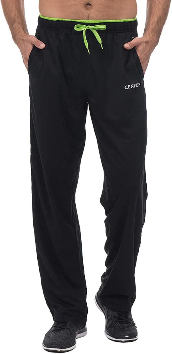 CENFOR Men's Sweatpants with Pockets Open Bottom Workout Pants, for Athletic, Jogging, Training, Casual