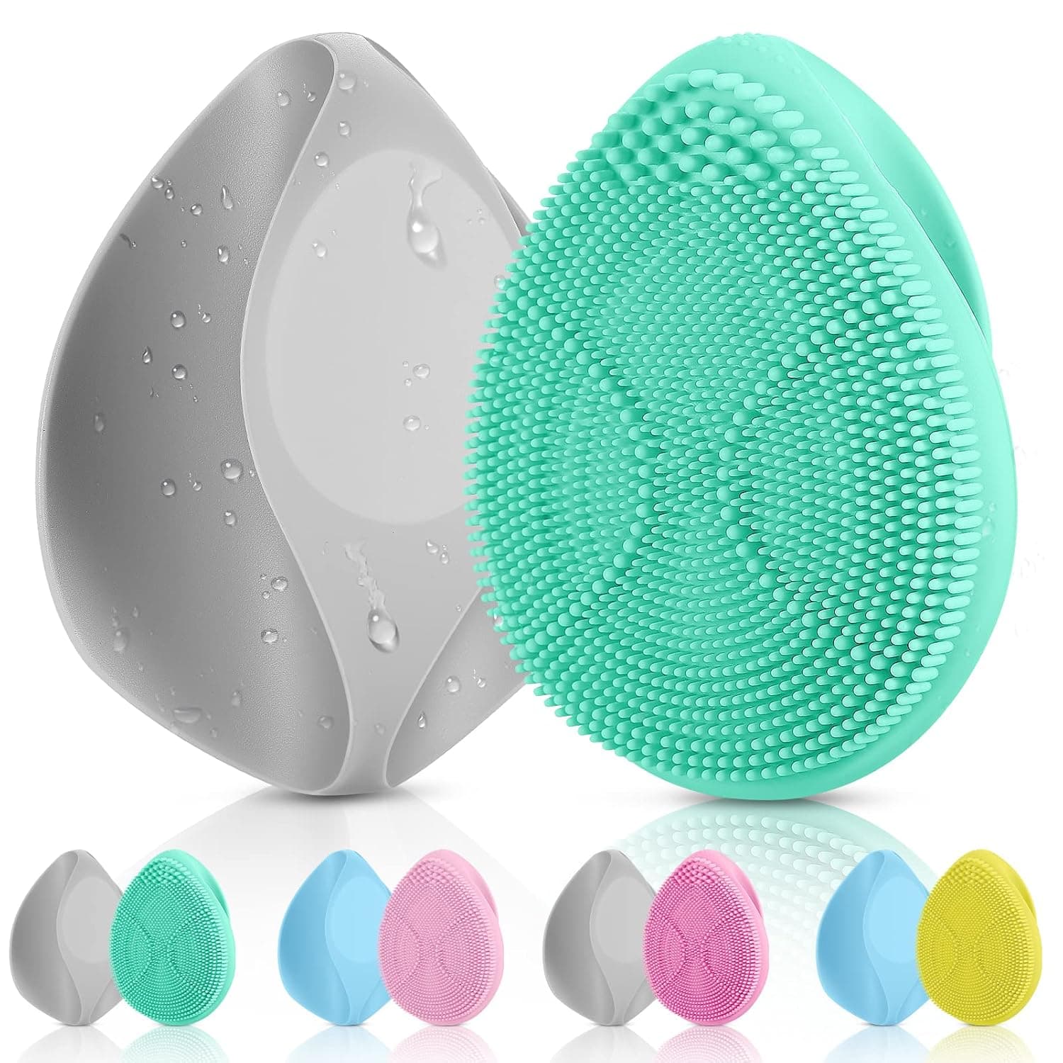 Face Scrubber Silicone Manual Exfoliator: Handheld Mini Facial Exfoliating Brush Soft Silicon Exfoliation Scrubby - Blackhead Pore Cleansing Massaging for Sensitive Skin, Christmas Gift 2Pack