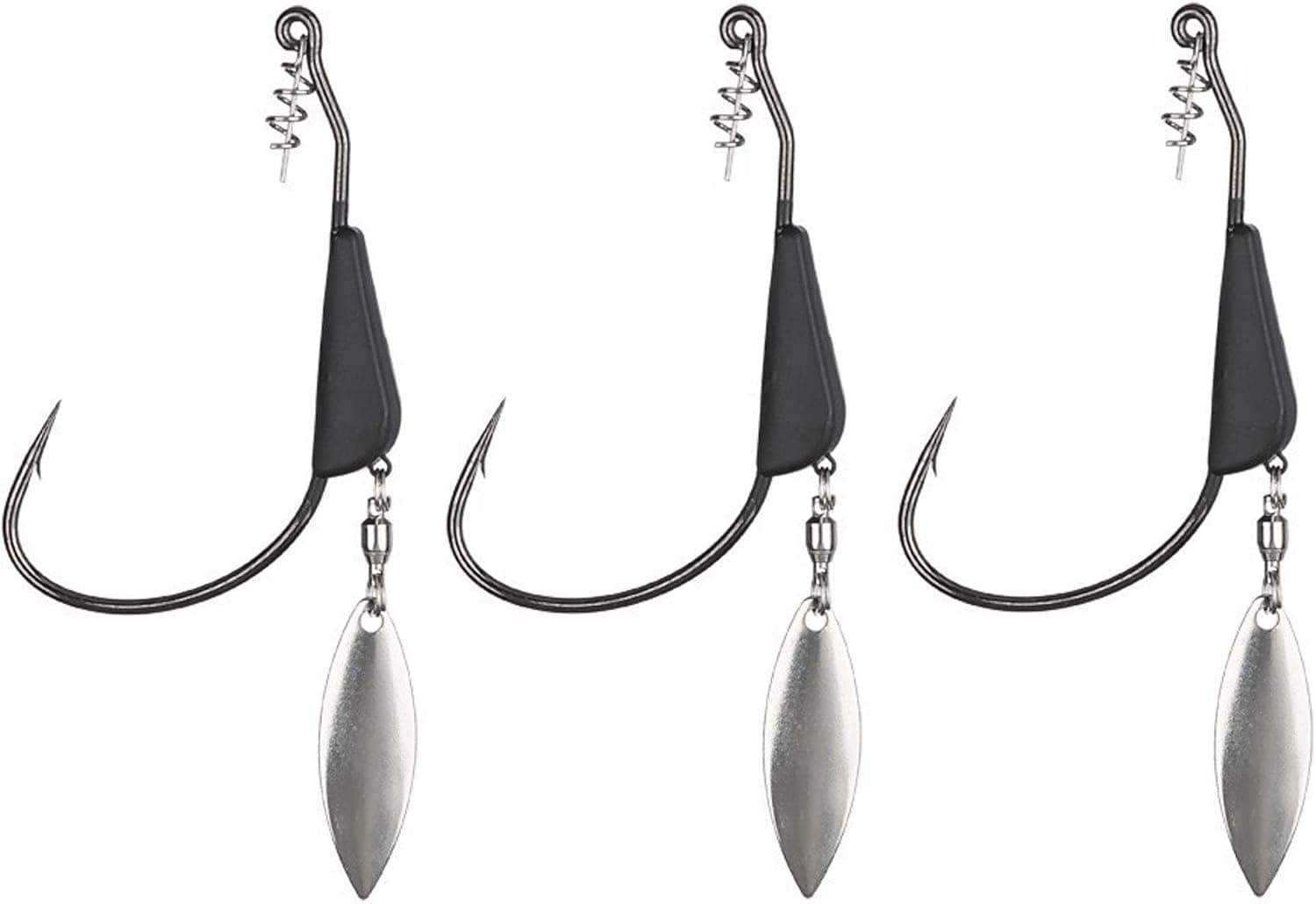 Reaction Tackle Bladed/Tungsten Weighted Swimbait Hooks (3-Pack)