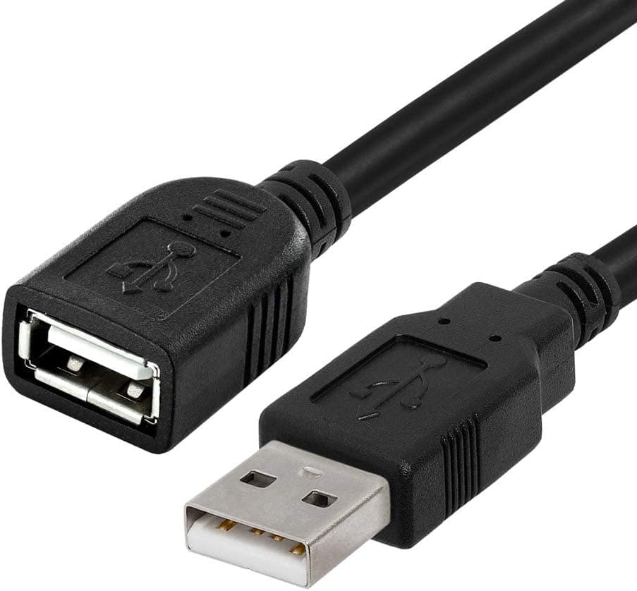 Cmple - High Speed USB to USB Extension Cable - Flexible Extender Cord - A Male to A Female Adapter Cable - USB 2.0 Extension Cable - 3 Feet Black