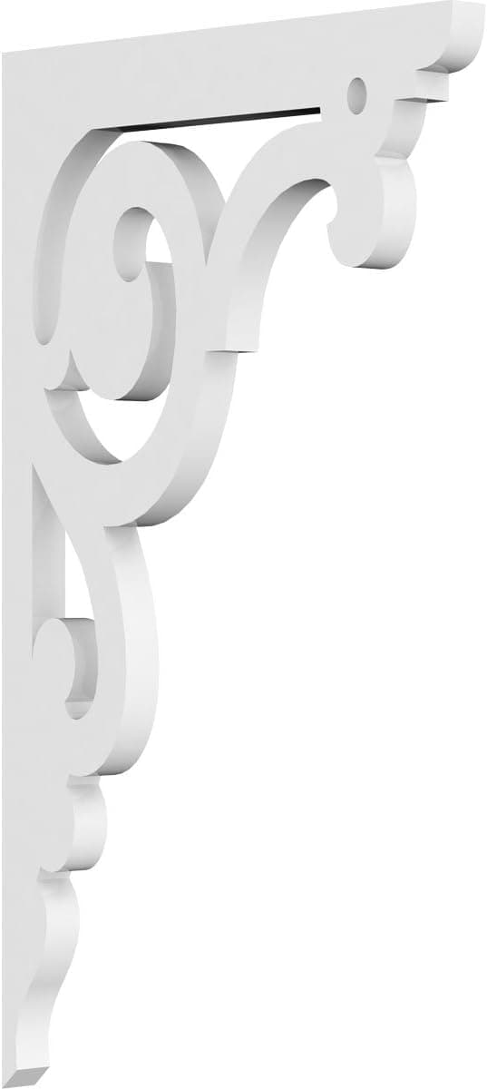 Ekena Millwork BKTP01X08X14HU Hurley Architectural Grade PVC Brackets, 5/8"W X 8"D X 14"H