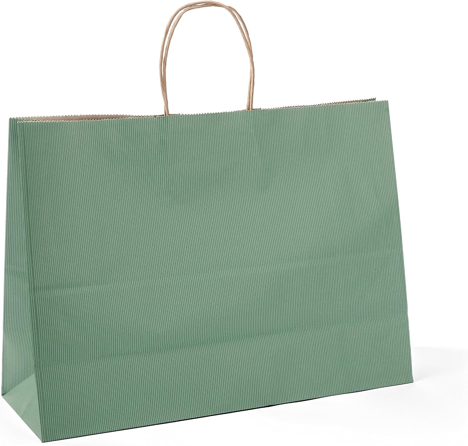 Halulu 25 Pcs 16x6x12" Kraft Paper Handle Shopping Gift Merchandise Carry Retail Bags (Green)
