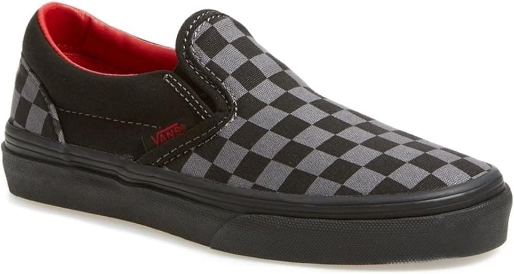 Vans K Slip-ON Checkerboard Pewter Black Size 6