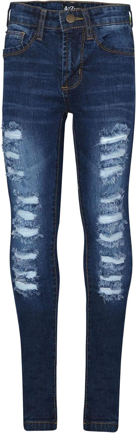 A2Z 4 Kids Girls Denim Ripped Jeans Comfort Skinny Stretch Jeans Lightweight Trendy Denim Cotton Pant Children Age 3-14 Years